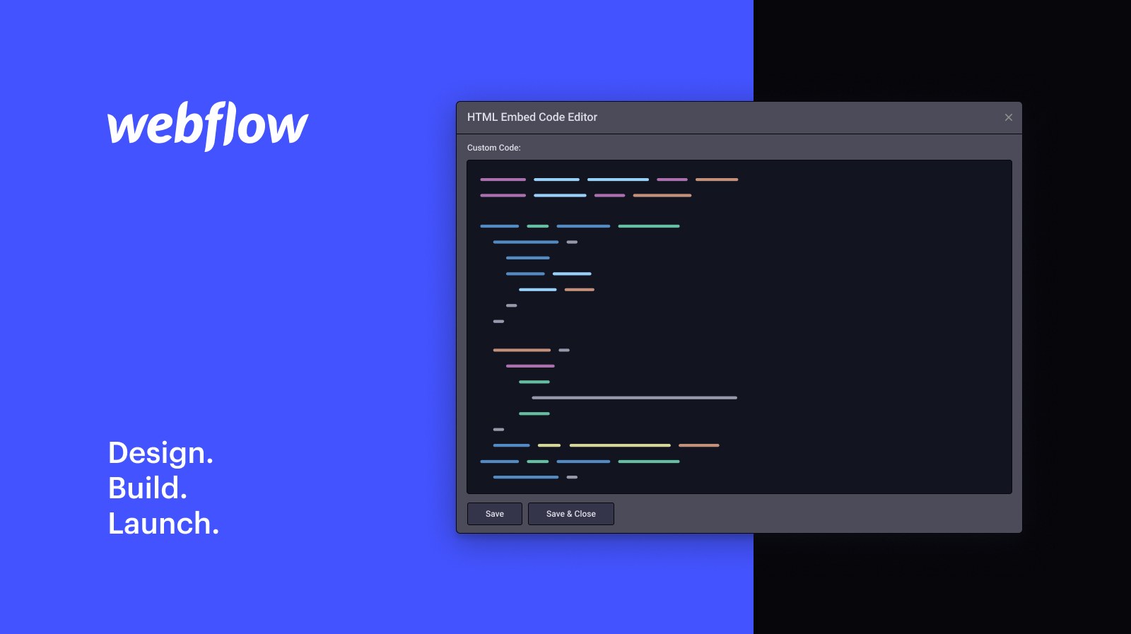 Webflow custom code snippets you would use. Episode 1